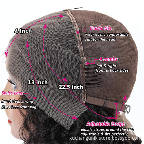 Uniky Brazilian Human Hair Water Wave Pixie Cut Short Full Lace Braided Wig For Black Women